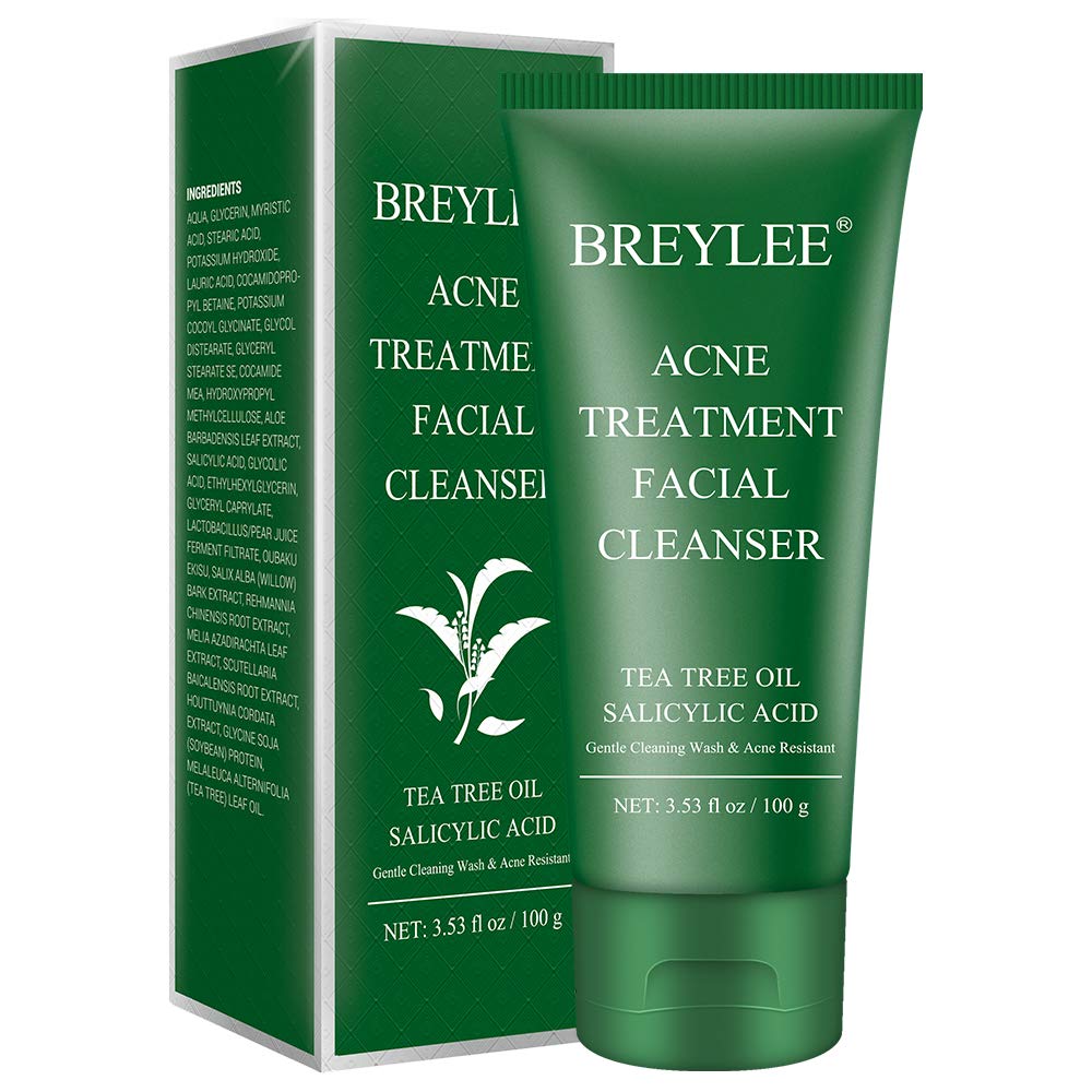 BREYLEE Acne Treatment Facial Cleanser Tea Tree Acne Face Wash 100gm