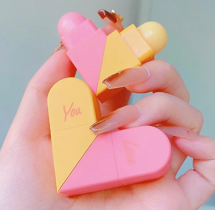Love You Double Sided Heart-Shape Nourishing Lip Balm