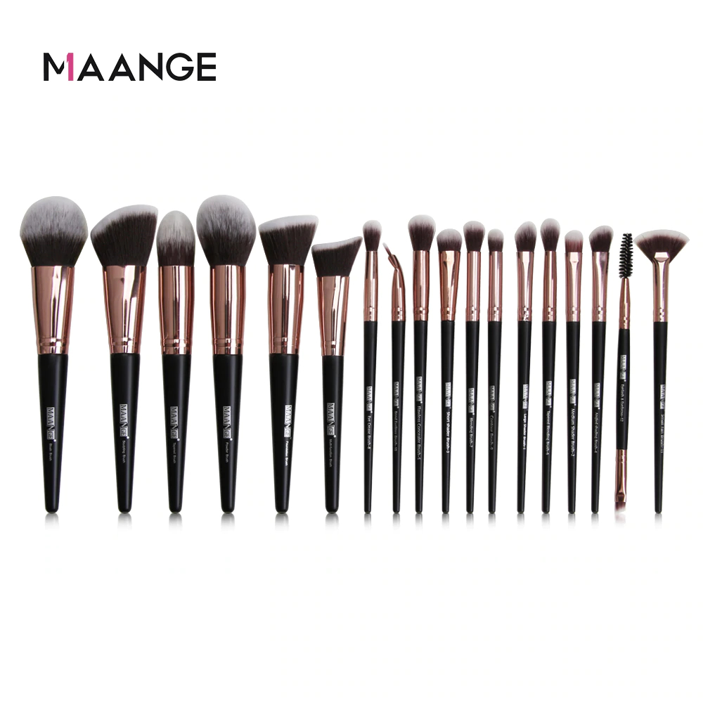Maange 18pcs Professional makeup Brush set - Black