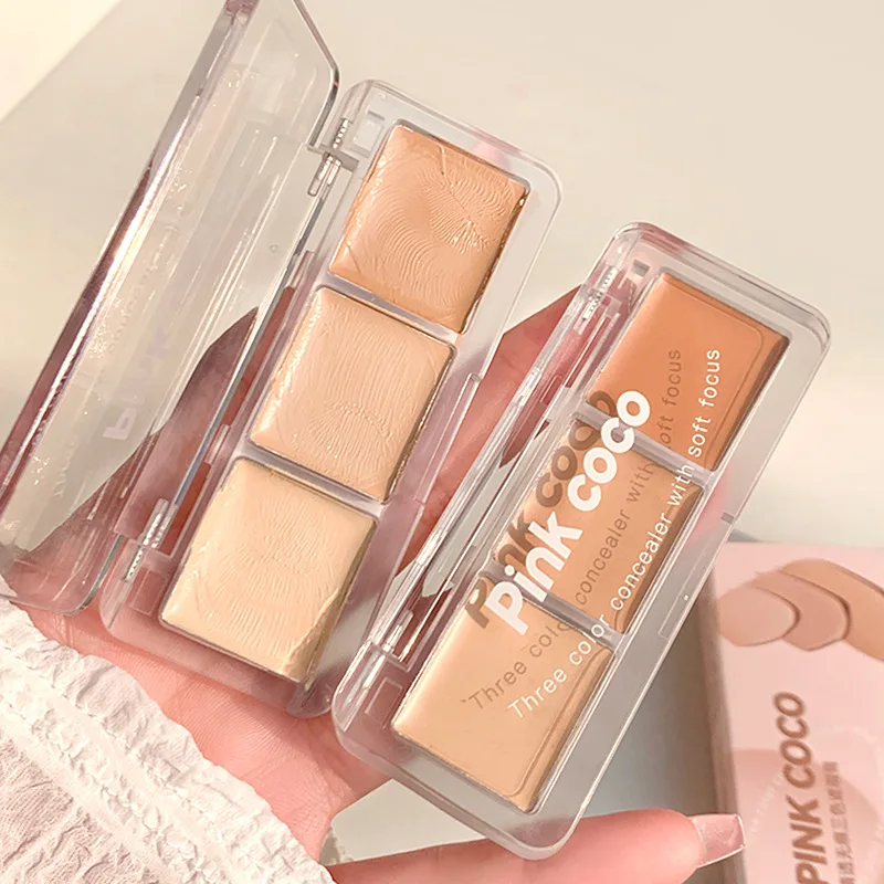 Pink coco three Colors Concealer Palette With Soft Focus