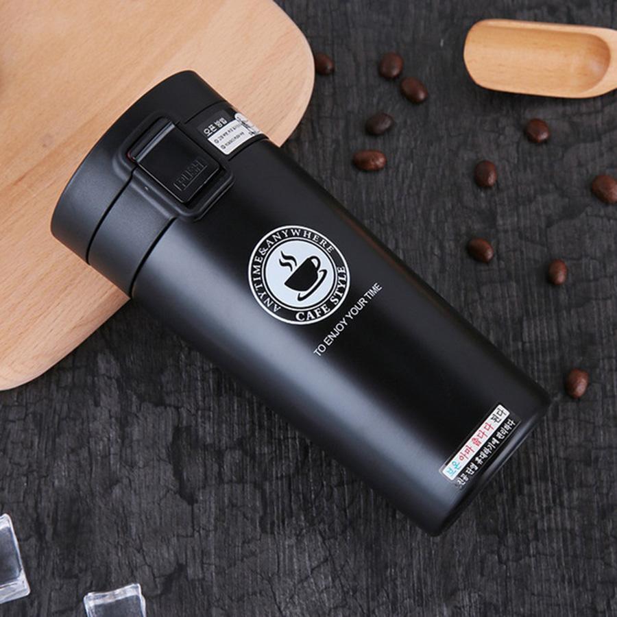 Vacuum Insulation Cup Black Stainless Still 380 ml Hot Water Cup  Travel Coffee Mug